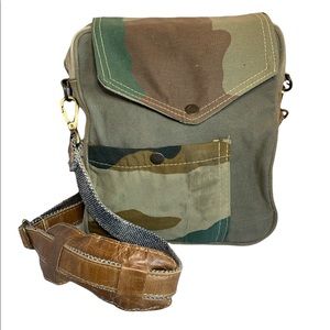 Vintage Addiction Recycled Tent Camo Crossbody Bag